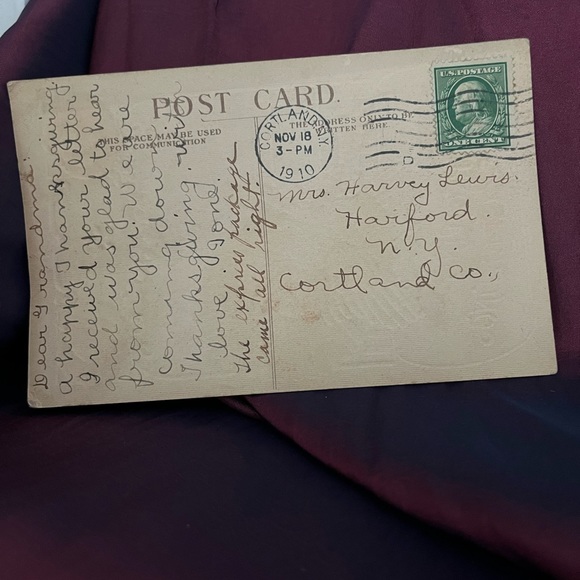 1910 Antique Thanksgiving Postcard ( embossed) - Picture 4 of 6